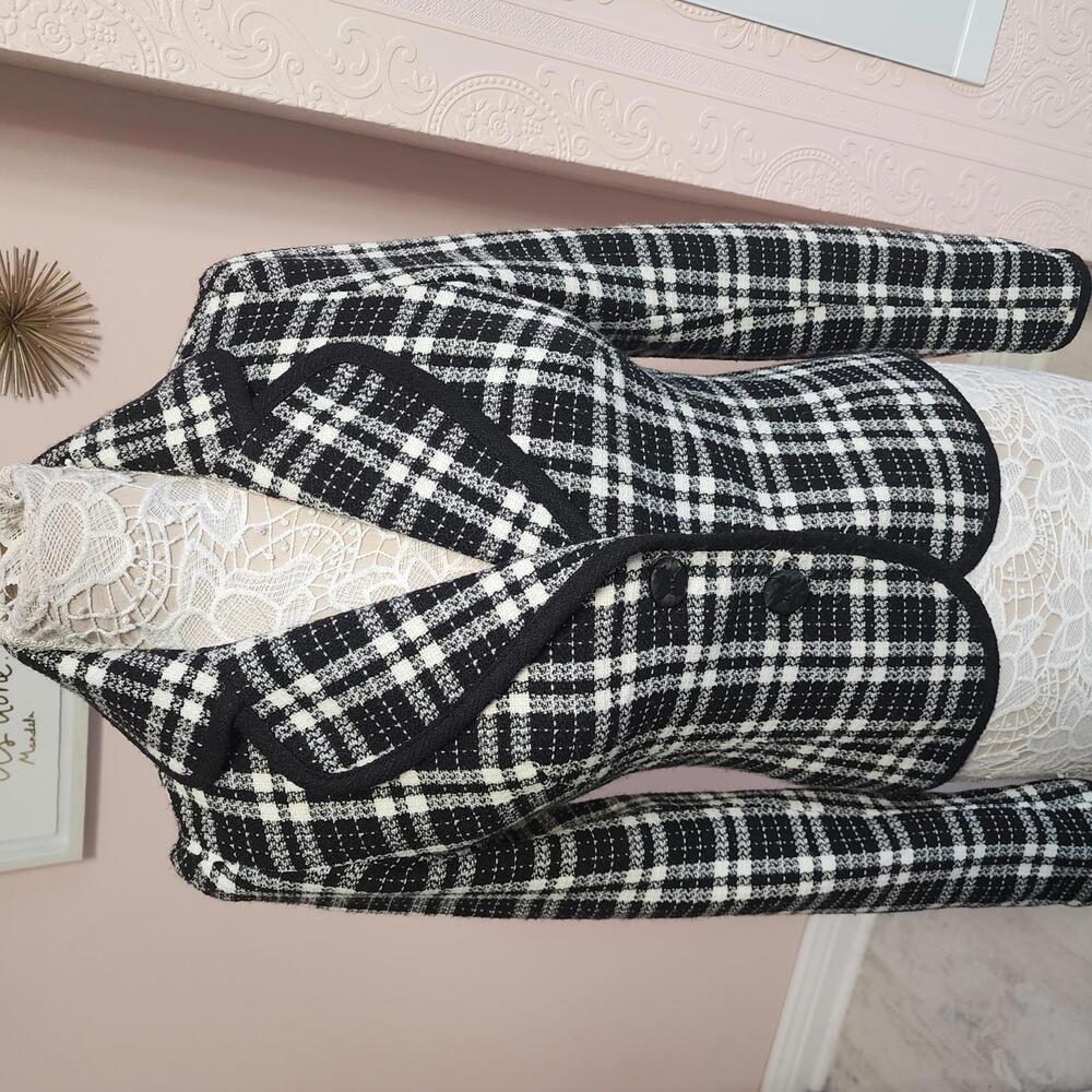 LKNW Karen Kane Black White blazer Jacket 4 this is so adorable - Picture 2 of 7